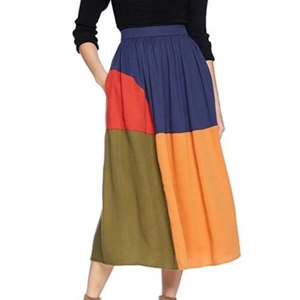 Colorblock Midi Skirt - Milly skirt - Mara Hoffman